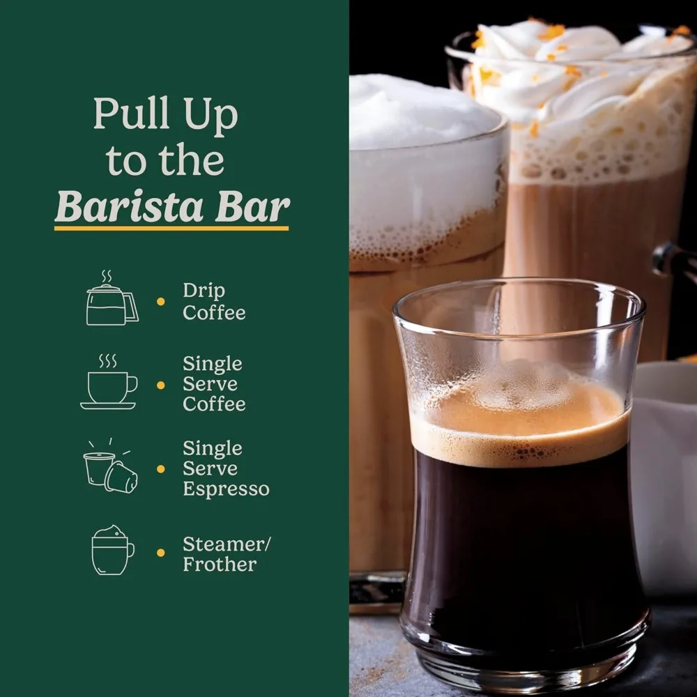 Coffee Maker Barista System, Coffee Center 4-In-1 Machine, Single-Serve Coffee, Espresso & Nespresso Capsule Compatible