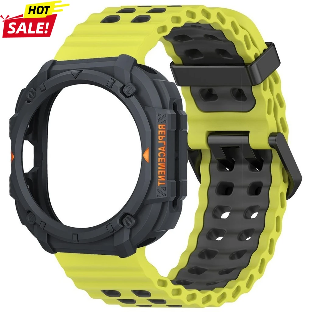 Premium Silicone Sport Band & Protective Case for 47mm Smartwatch - Durable Strap & Bracelet Cover