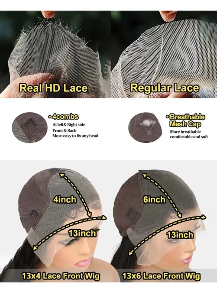 30 40 Inch 13x6 Body Wave Lace Frontal Human Hair Wig Pre Plucked 13x4 HD Transparent Lace Front Wigs Brazilian For Black Women