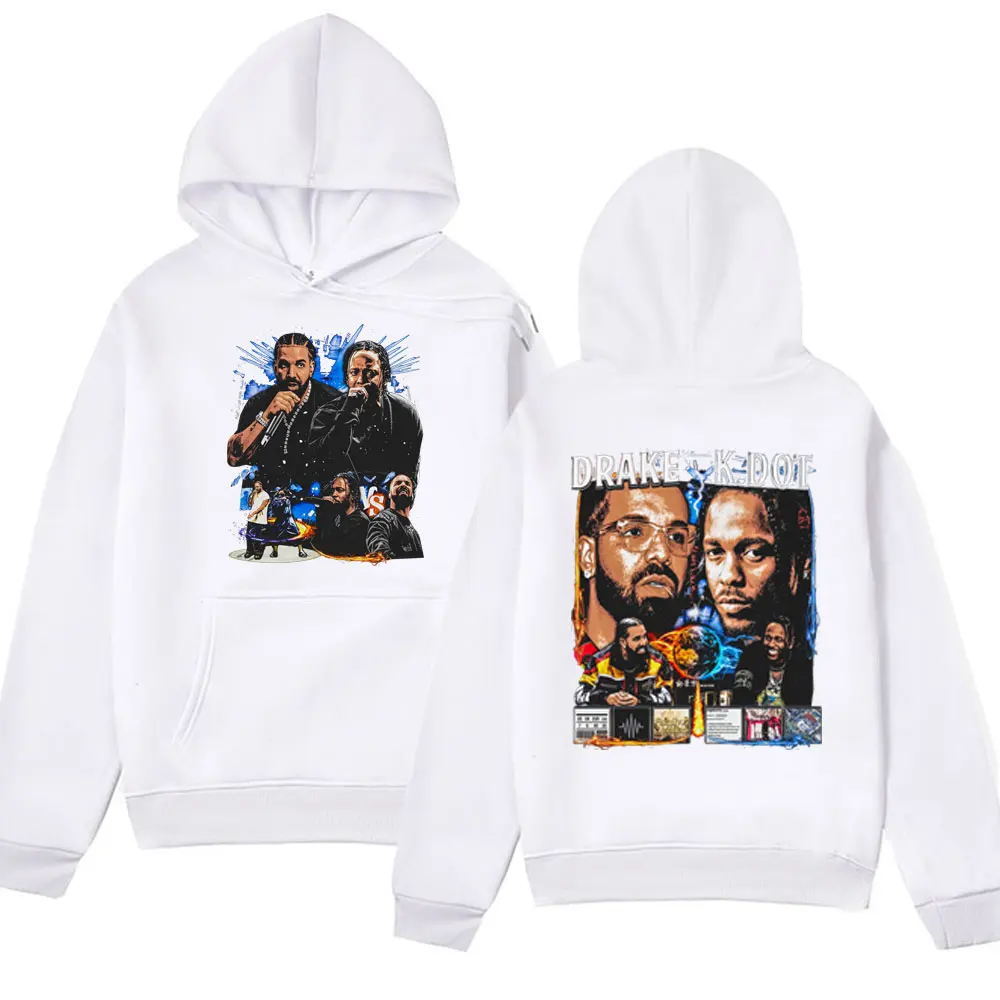 Rapper Drake Vs.Kendrick Lamar Rap Beef Drake Vs.K.DOT Graphic Print Hoodie Fall Fashion Fleece Hoodies Sweatshirts Men Women