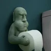 Easter Island Moai Tissue Holder Wall Mounted Resin Statue Toilet Paper Holder Moai Statue Bathroom Tissue Holder 1