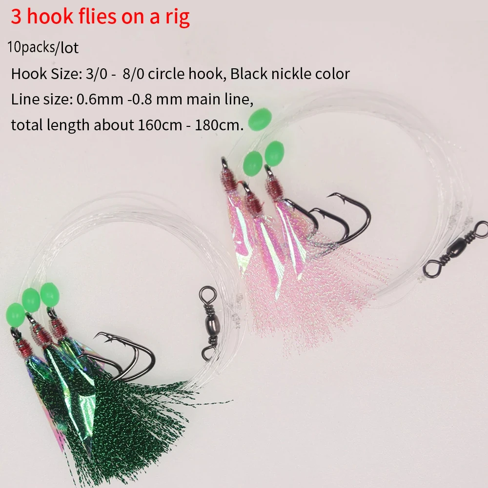 Description Picture 5 of itemWfireo 10packs Seawater Fishing Sabiki Rigs Sea Fishing Rigs Flasher Rig Each with 2/3 Fishing Hook Fishing Kit Sea Fishing Lure