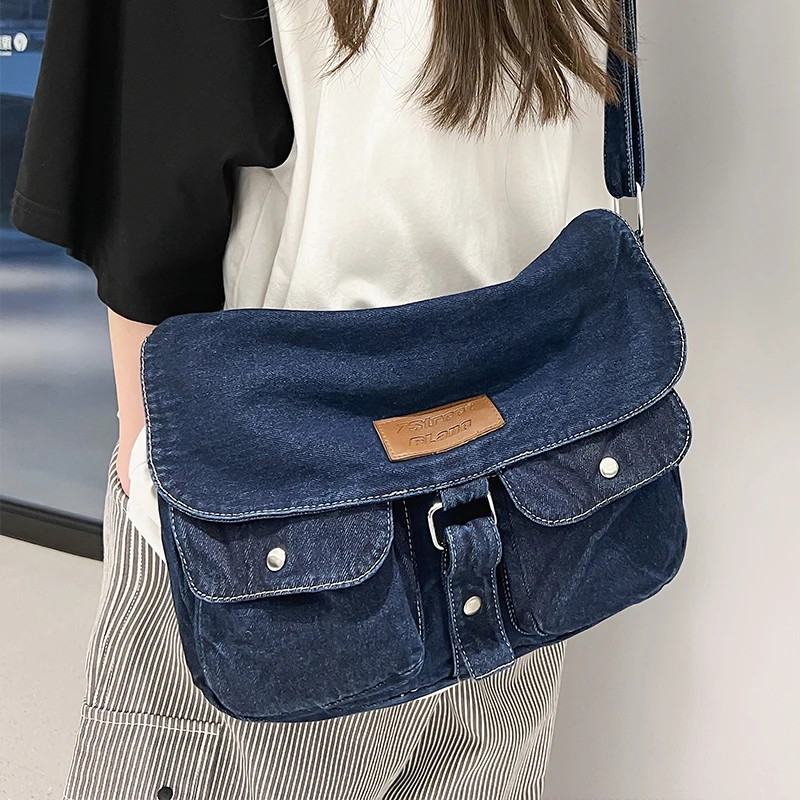 Denim Blue Messenger Bag – rummagestudio