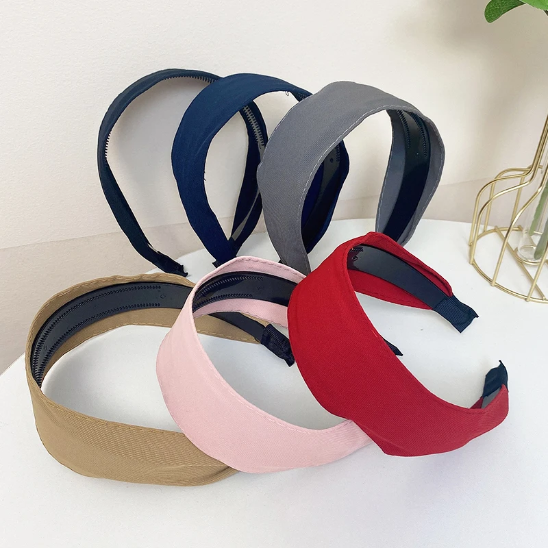 Solid Color Hairband Fashionable Headband Wimple And High-End Wide Edge Headdress Hairhoop Women For Hair Accessories Headwear 1pcs dnp618 edge guide for compact router fixed base compact router guide straight edge guide woodworking tools accessories