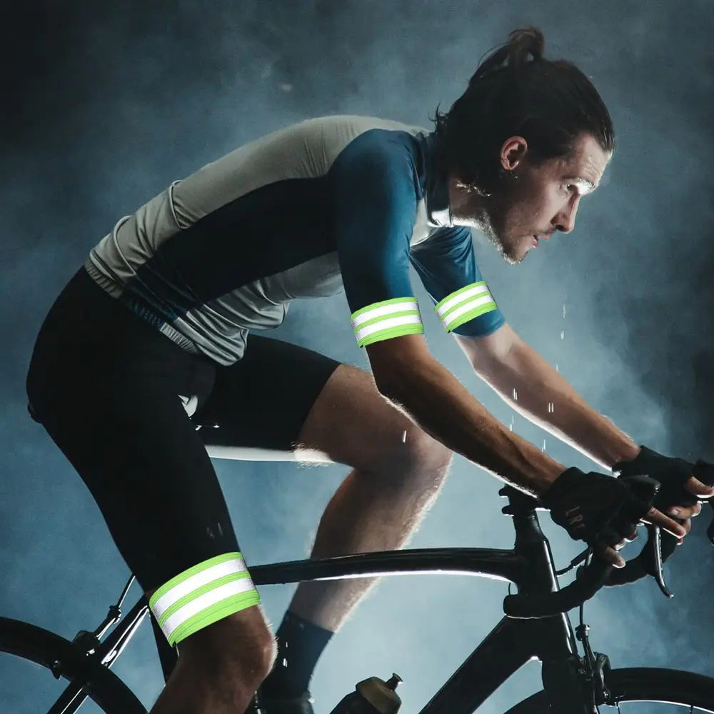 Strong Reflective Coating Strips 4cm Cycling Warning Armband Reflector Wristband Strap Safety Alert For Running Cycling Walking reflective arm bands