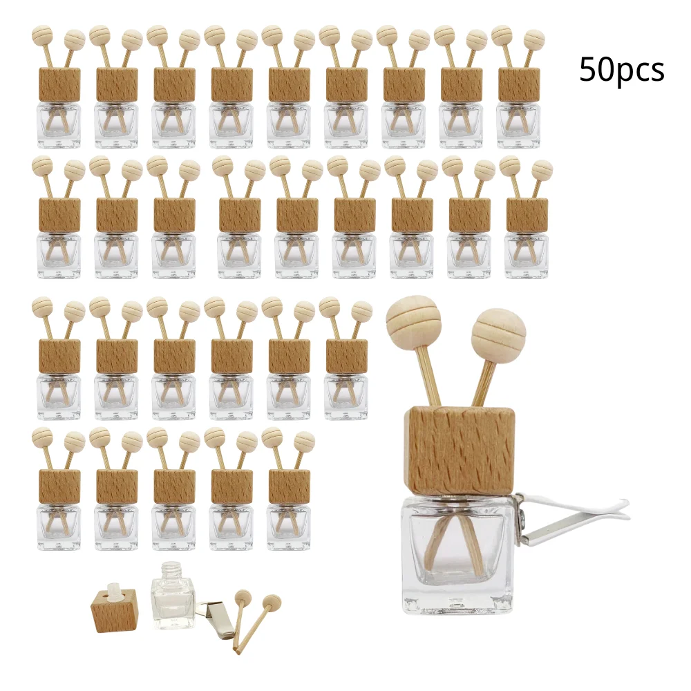 50pcs8mlEmptyCarAirFreshenerVentClipclearGlassEssentialOil
