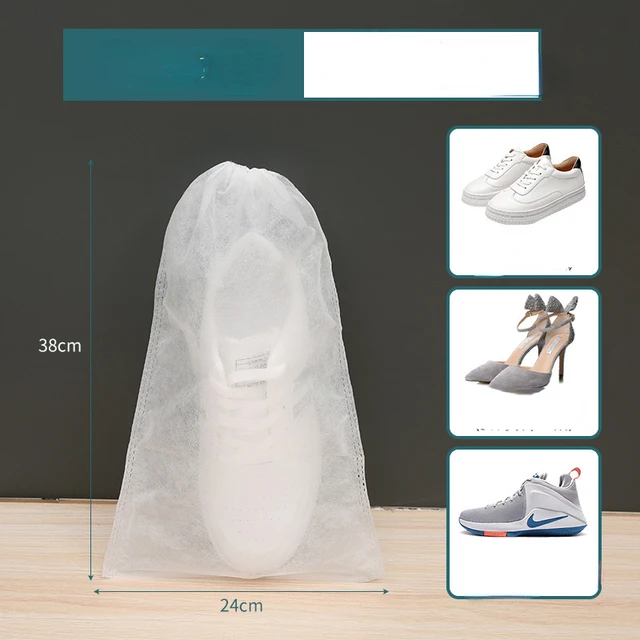 Stobag 20Db Cipő Tároló Húzózsákok Fehér Porálló Por Burkolat Nem Szőtt Csomagolás Újrahasznosítható Utazási Hordozható Otthoni Tasakok - Image 6