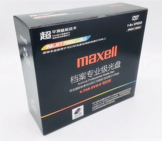 

Архивный профессиональный диск 4,7 GB Injet с печатью, фотография 1-8x5 шт.