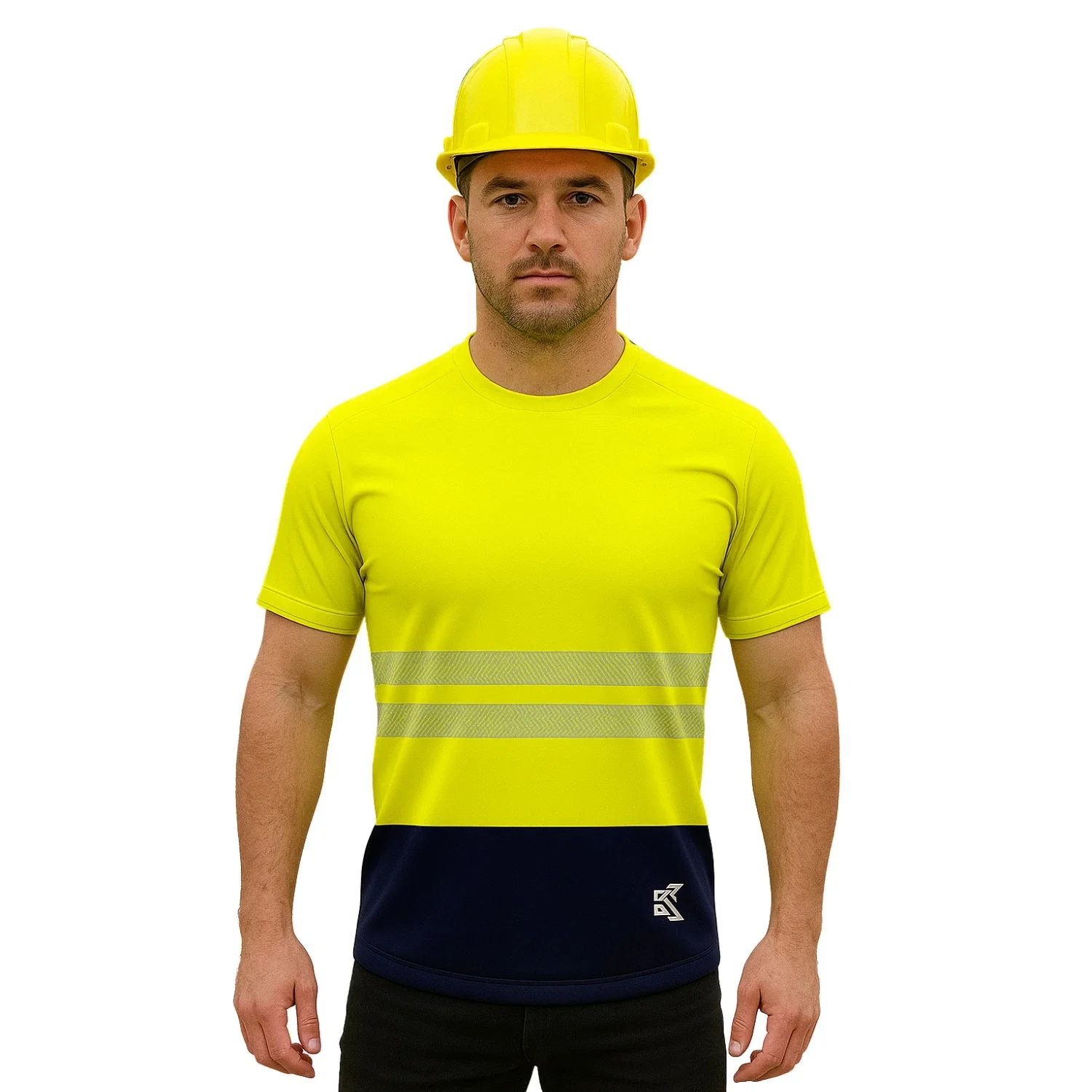 Trendiges, lässiges, kurzärmeliges Arbeitsschutz-T-Shirt, atmungsaktive, bedruckte Kleidung mit Rundhalsausschnitt – Detail 7