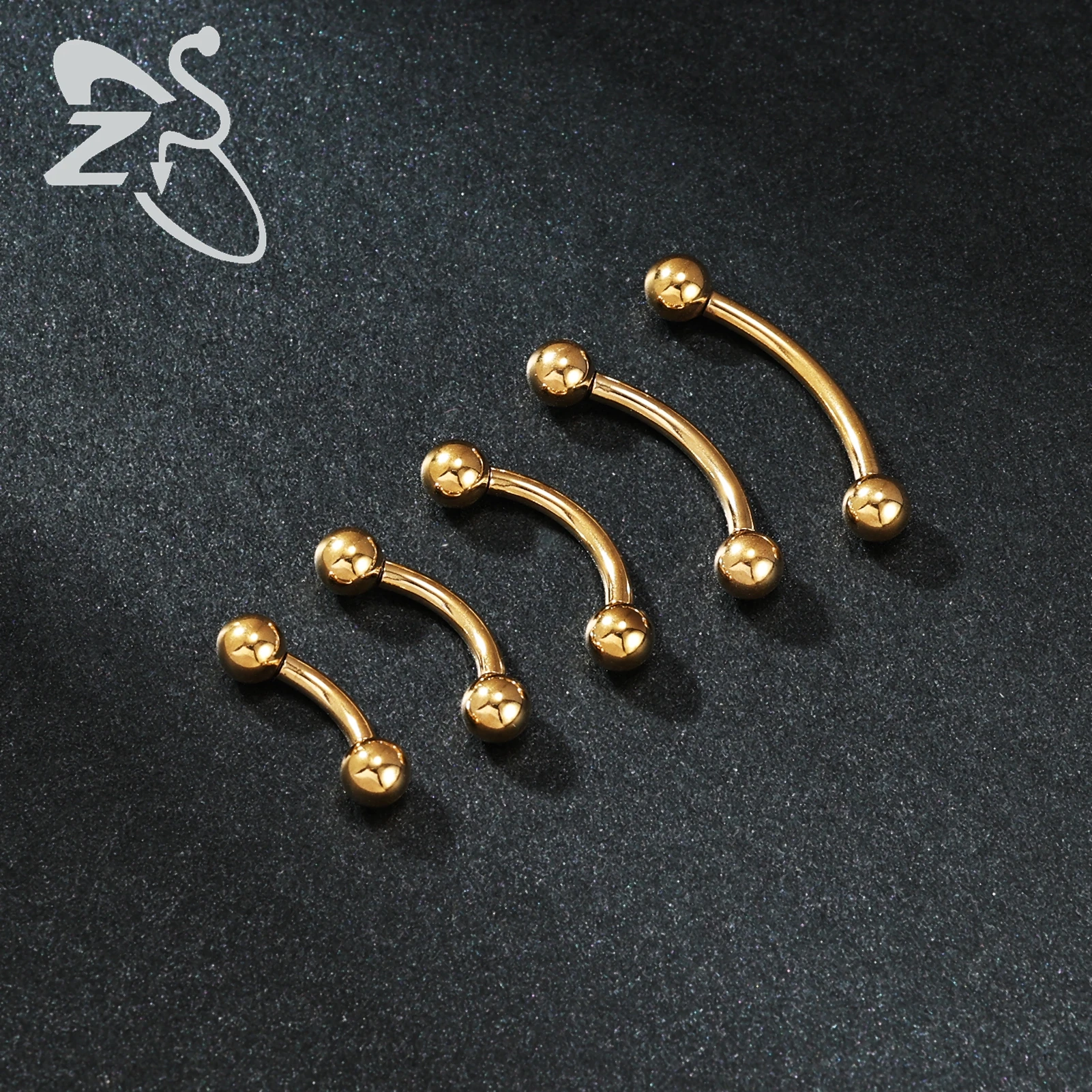 ZS 3-4pcs/Lot 14G Opal Curved Barbell Eyebrow Rings Internal Thread Eyebrow Stud Rook Daith Piercing Gold Color Lip Piercings,piercing jewelry,body piercing jewelry,body jewelry,ear piercing jewelry,body piercing earrings,metal jewelry