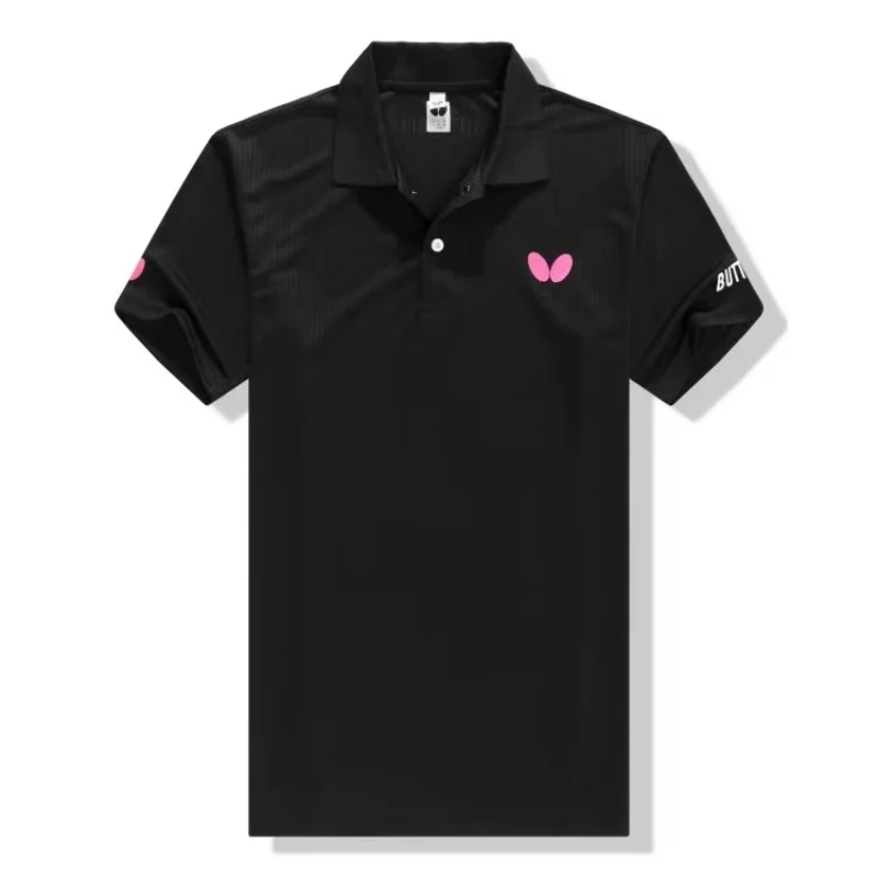 men's and women's table tennis T-shirt quick dry breathable light lapel badminton clothing team