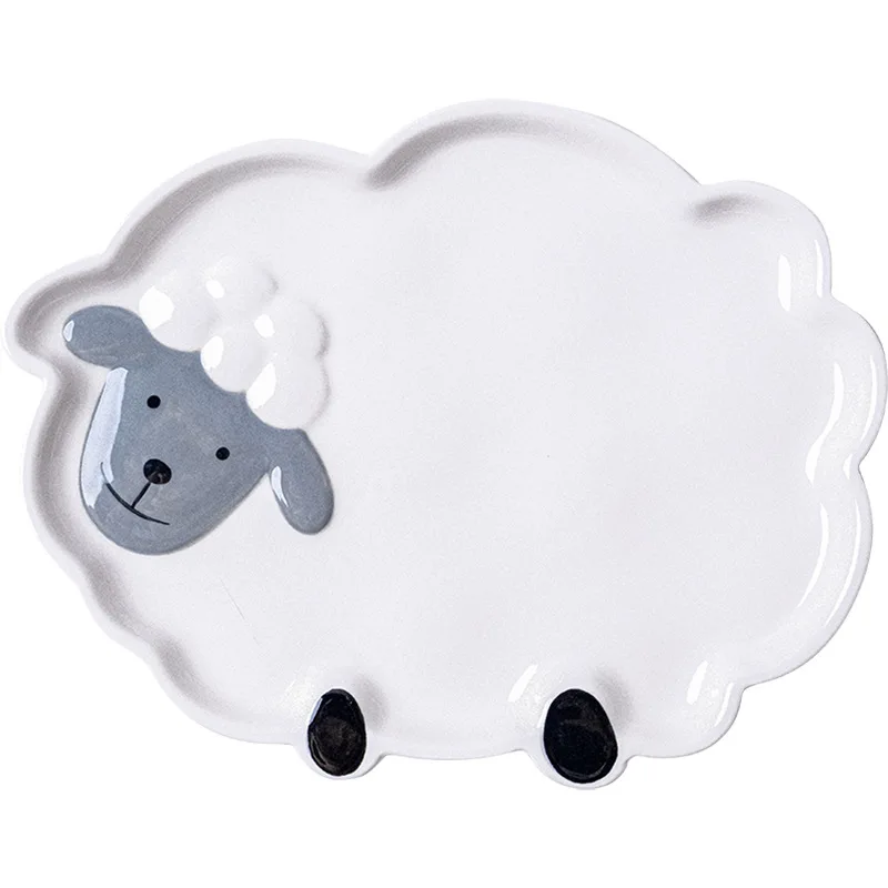 

Korean INS High-value Ceramic Tableware Net Celebrity Little Sheep Dinner Plate, Dim Sum Plate, Cake Plate, Mug Rice Bowl