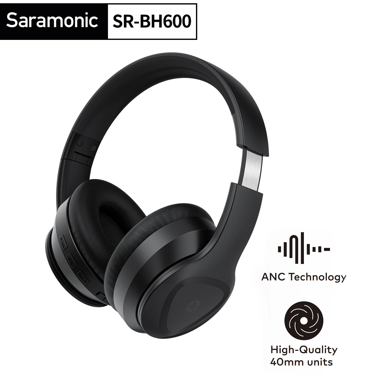 

Saramonic SR-BH600 Wireless Active Noise-Cancelling Headphones foldable design High Quality Bass for PC Smartphone Computer