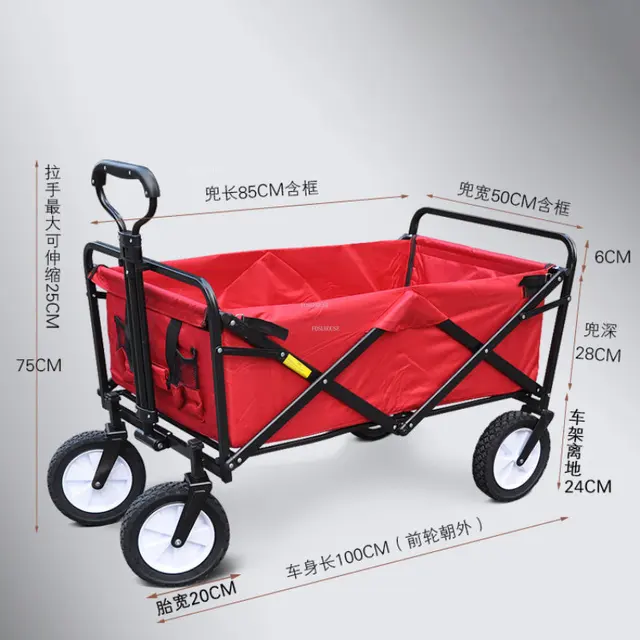 Hordozható Otthoni Bevásárlókosár Multifunkcionális Kerti Szekerek Összecsukható Kemping Kocsi Kerekes Kreatív Kellékek - Image 5