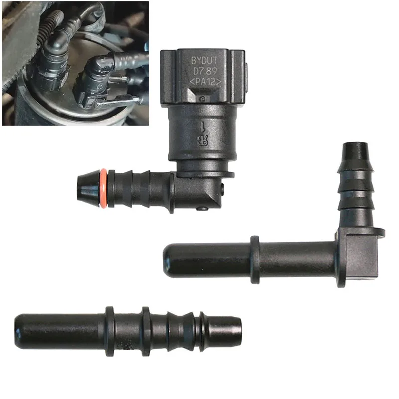 Car Elbow 7.89mm ID6 Fuel Line Hose Pipe Coupler Quick Release Connector Kit Fuel Line Hose Quick Release Fitting Sleeve fuel line connector hose coupler
