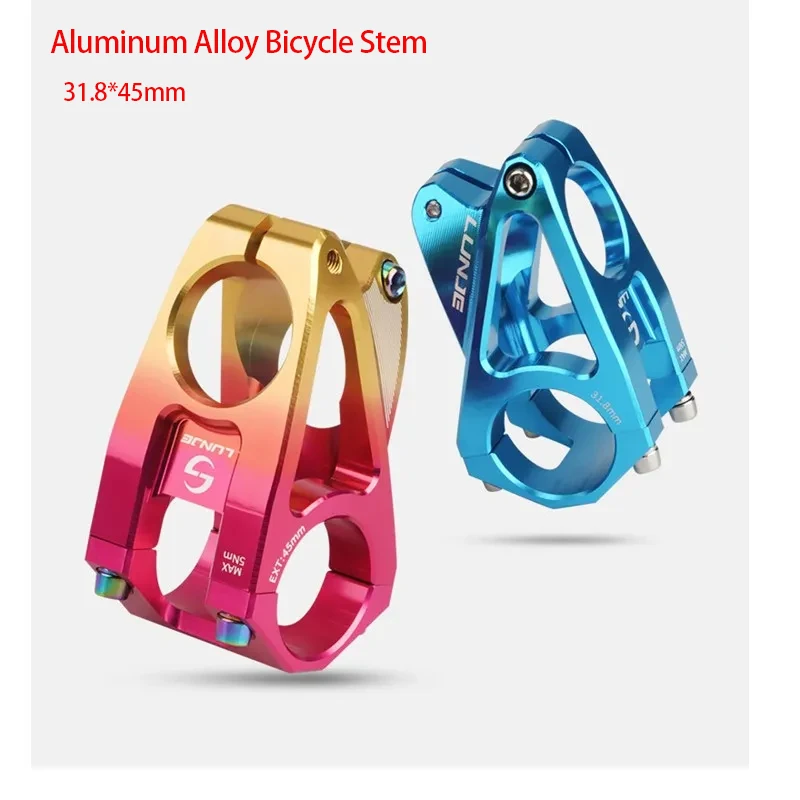 Steli per manubrio da mountain bike, 45 mm, in lega di alluminio, CNC, ultra leggeri, negativi, 8 angoli, per la maggior parte delle biciclette, bici
