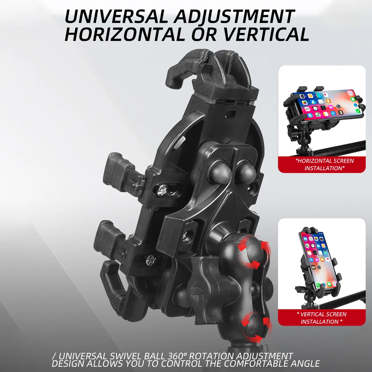 Premium Shock-Absorbing Motorcycle Phone Holder - Stable, Anti-Shake, 360° Adjustable Handlebar Mount