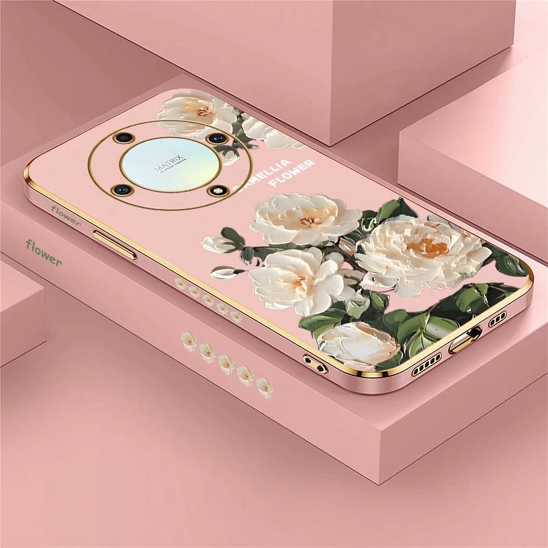 Elegant Floral Shockproof Plating Phone Case for Honor & Huawei Devices