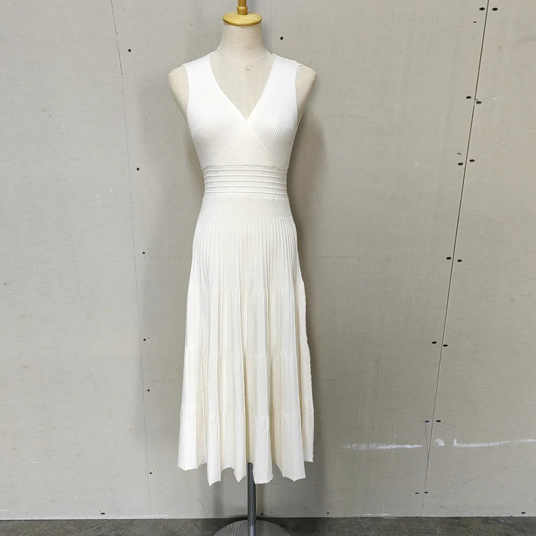 Vestido largo de punto con escote en V y espalda descubierta para mujer, elegante vestido de fiesta ajustado a la moda, vestido largo de retazos acanalados con cintura alta para mujer