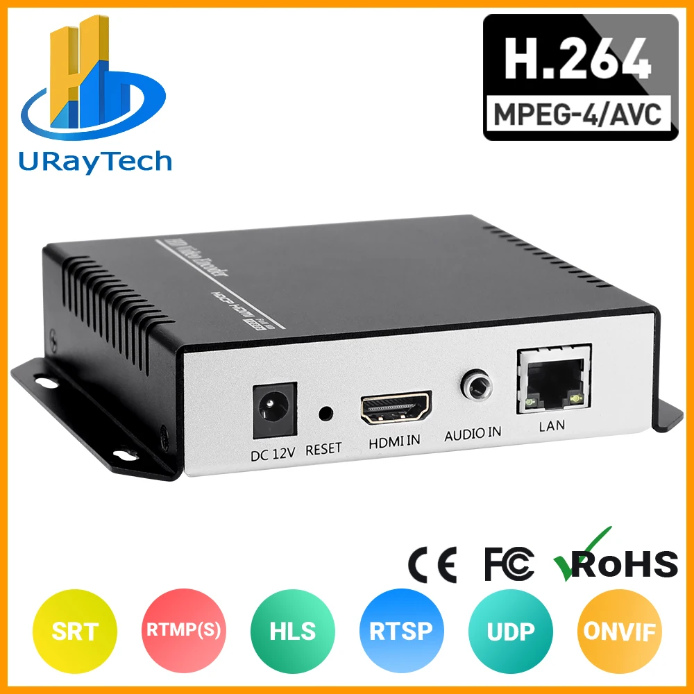 HEVC MPEG4 HDMI to IP Live Streaming Video Encoder H.264 RTMP Encoder 4K Encoder IPTV H.265 with HLS HTTP RTSP UDP RTMPS SRT