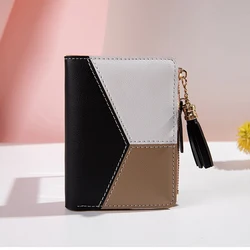 Elegant Women's PU Leather Foldable Wallet and Card Holder (Black)