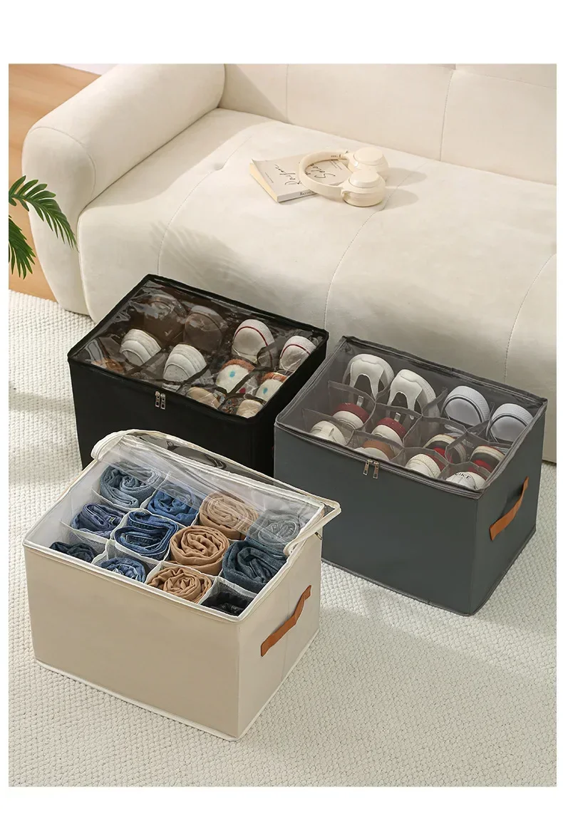 Faltbare Stoff-schuhaufbewahrungsbox Mit Staubschutzabdeckung_voghion.com