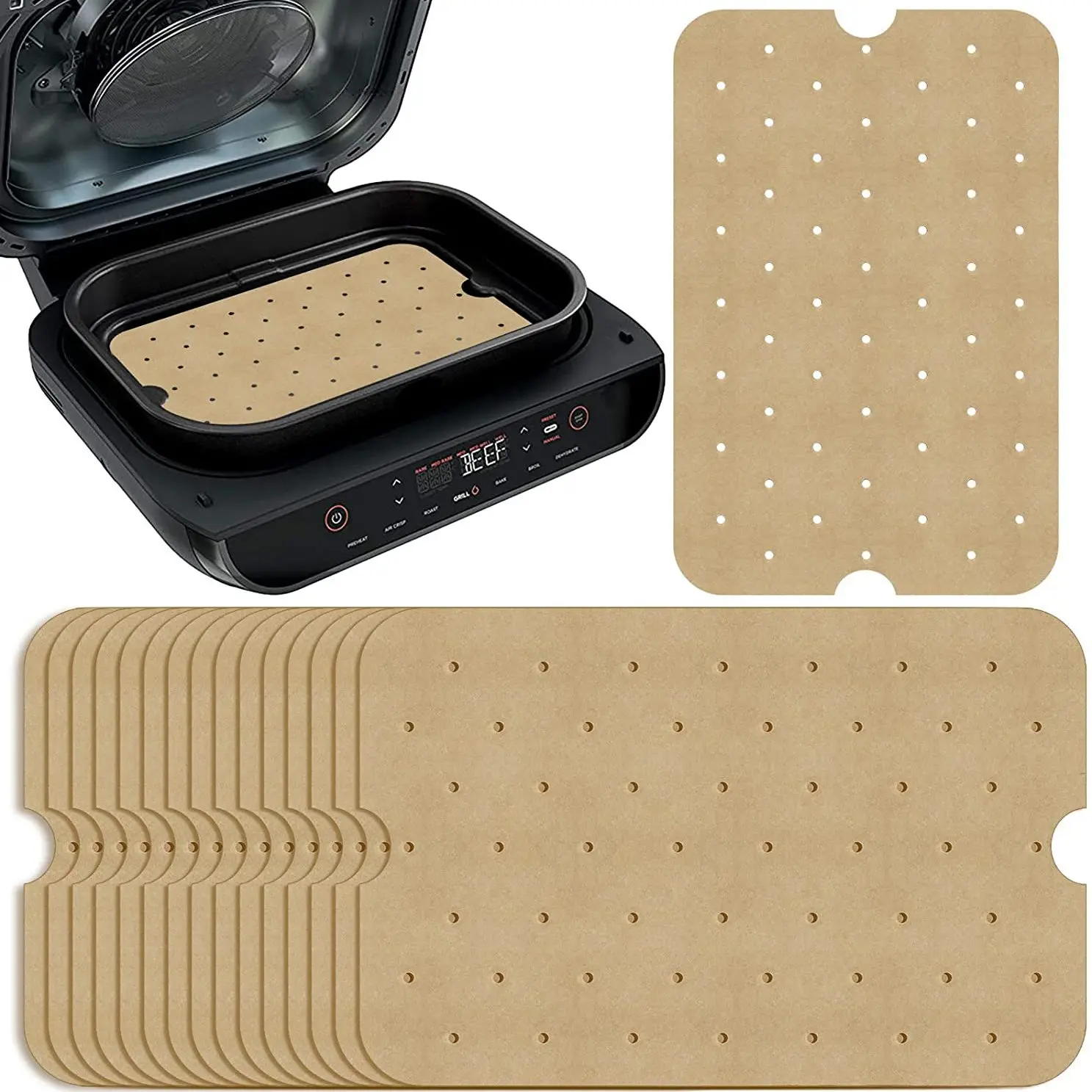 200 Pcs Air Fryer Parchment Paper Liners for Ninja Foodi XL Smart FG551 6-In-1 Indoor Grill for Ninja Foodi Accessories 5