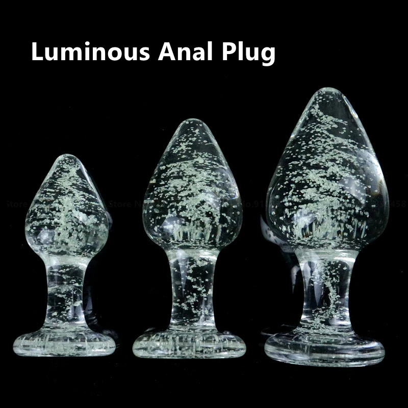 Analspielzeug aus Glas für Frauen und Männer, leuchtender Analplug aus Glas, kleines Analsexspielzeug, Prostatamassage, Buttplug, Sex für Erwachsene_voghion.com