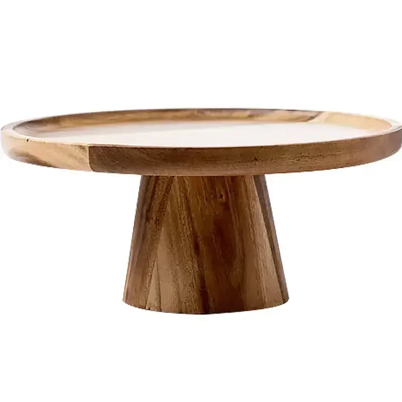 Cake tray solid wood retro tall creative modern Japanese-style plate afternoon tea personality fruit dessert table