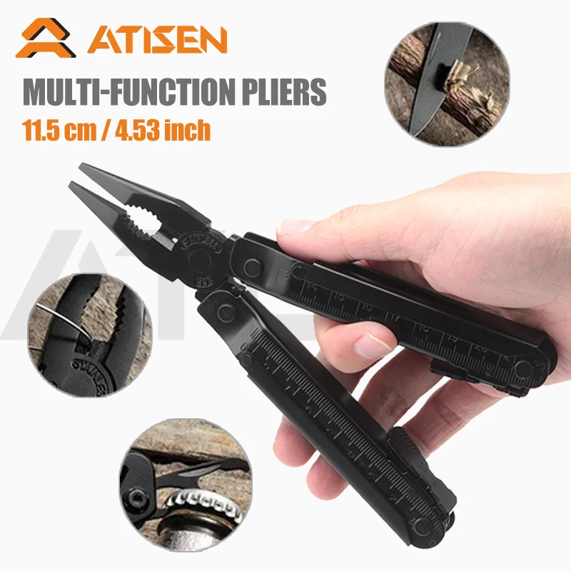 StainlessSteelMultiToolsPliersPocketKnifewithHeavyDutyPliersReplaceableBits