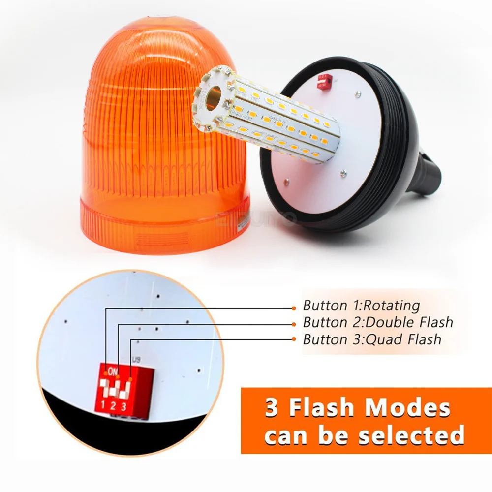 80 LED Rotating Warning Light for John Deere Tractor Truck Flashing Amber Flexible Emergency Strobe Lamp Beacon Forestry Agco