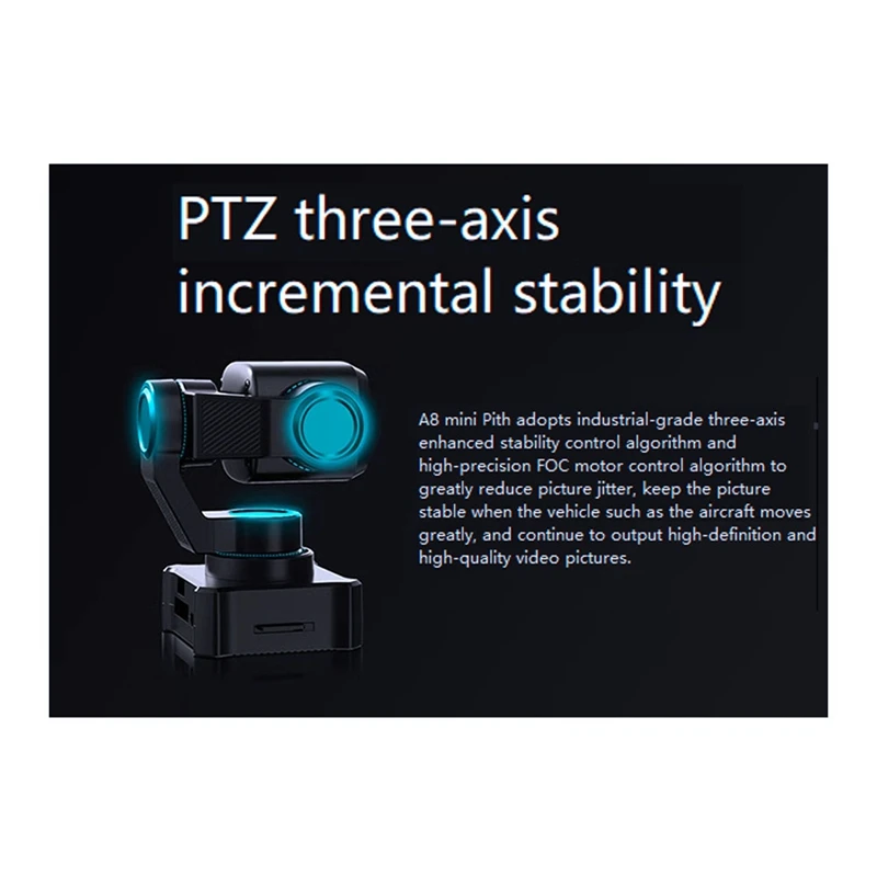 SIYI A8 미니 4K AI 8MP 카메라, 미니 울트라 HD 카메라, DVR 1/1.7 인치 센서 포함