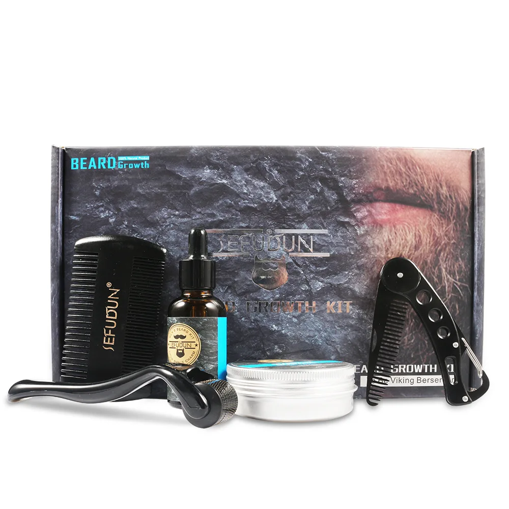 

Beard Growth Kit - Roller for Beard Growth, With Beard Roller, Beard Growth Oil, Beard Balm, Beard Comb, Patchy Beard Growth