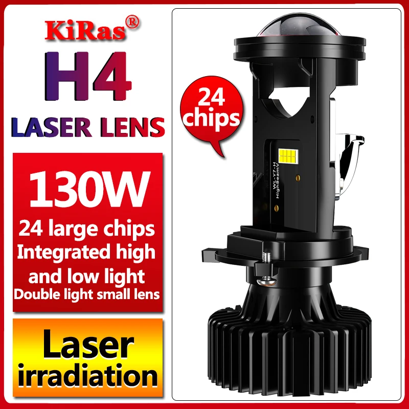 

H4 LED Projector Mini Lens Auto H4 LED Headlight Bulb Kit Conversion High Beam Low Beam 33600Lux 6000K Turbo Fan Car Light Lamp