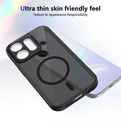 Premium Matte Translucent Black Shockproof Phone Case with Magsafe Compatibility for OPPO F27 (Frosted Black)