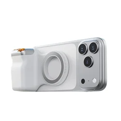Magnetic Smartphone Camera Grip with Remote Control Handle (WHITE)