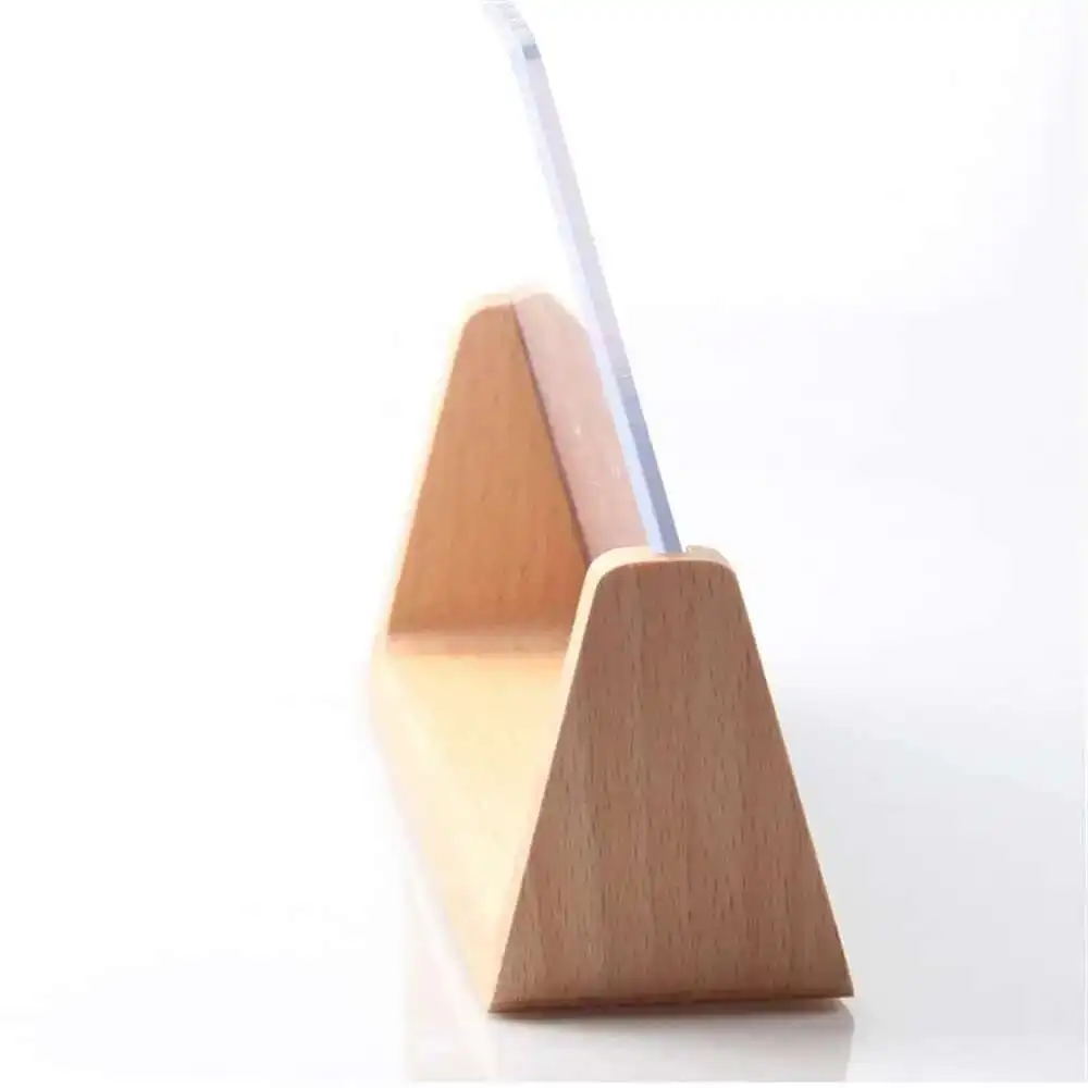 7 Inch Solid Wood Photo Picture Frame High Definition Acrylic Table Top Sign Holder Display Stand