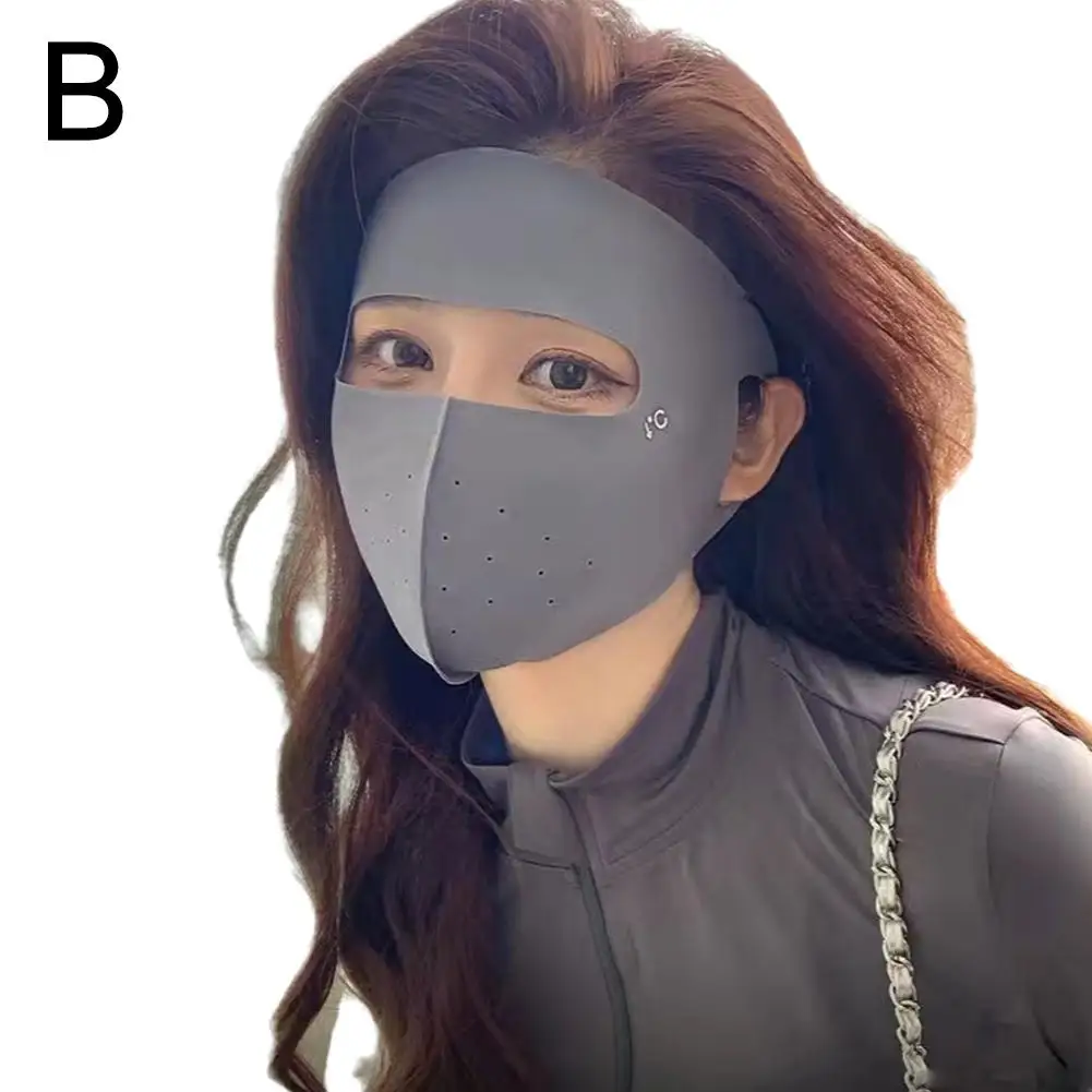 Women's Breathable Ice Silk UV Protection Face Mask, Reusable Outdoor Sunscreen and Dustproof Cover