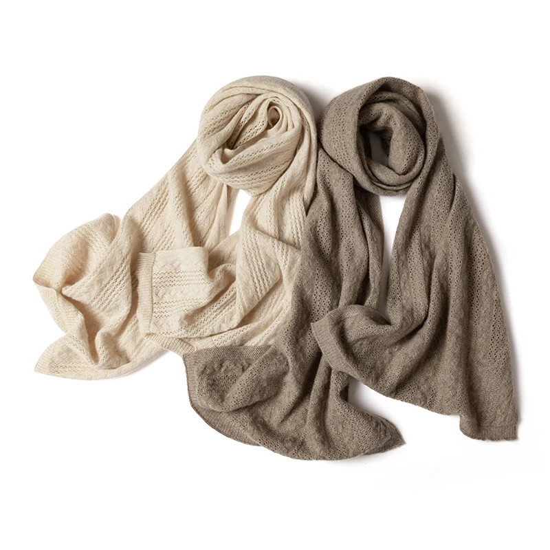 

2023 Autumn And Winter New 100% Pure Cashmere Scarf Women's Korean Knitted Woolen Shawl Versatile Warm Scarf Dual Use