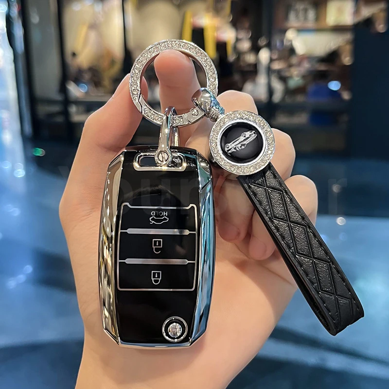 부드러운 TPU 플립 접이식 자동차 키 케이스 커버 기아 시드 리오 소울 Sportage Ceed Sorento Cerato K2 K3 K4 K5 원격 쉘 Fob 홀더