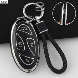 Premium 5 - Button TPU Car Smart Key Protector Cover (5 BTN Black Set 2)