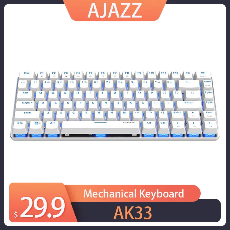 Geek, Nacodex 82 Keys Ajazz AK33 RGB Mechanical Keyboard, Black