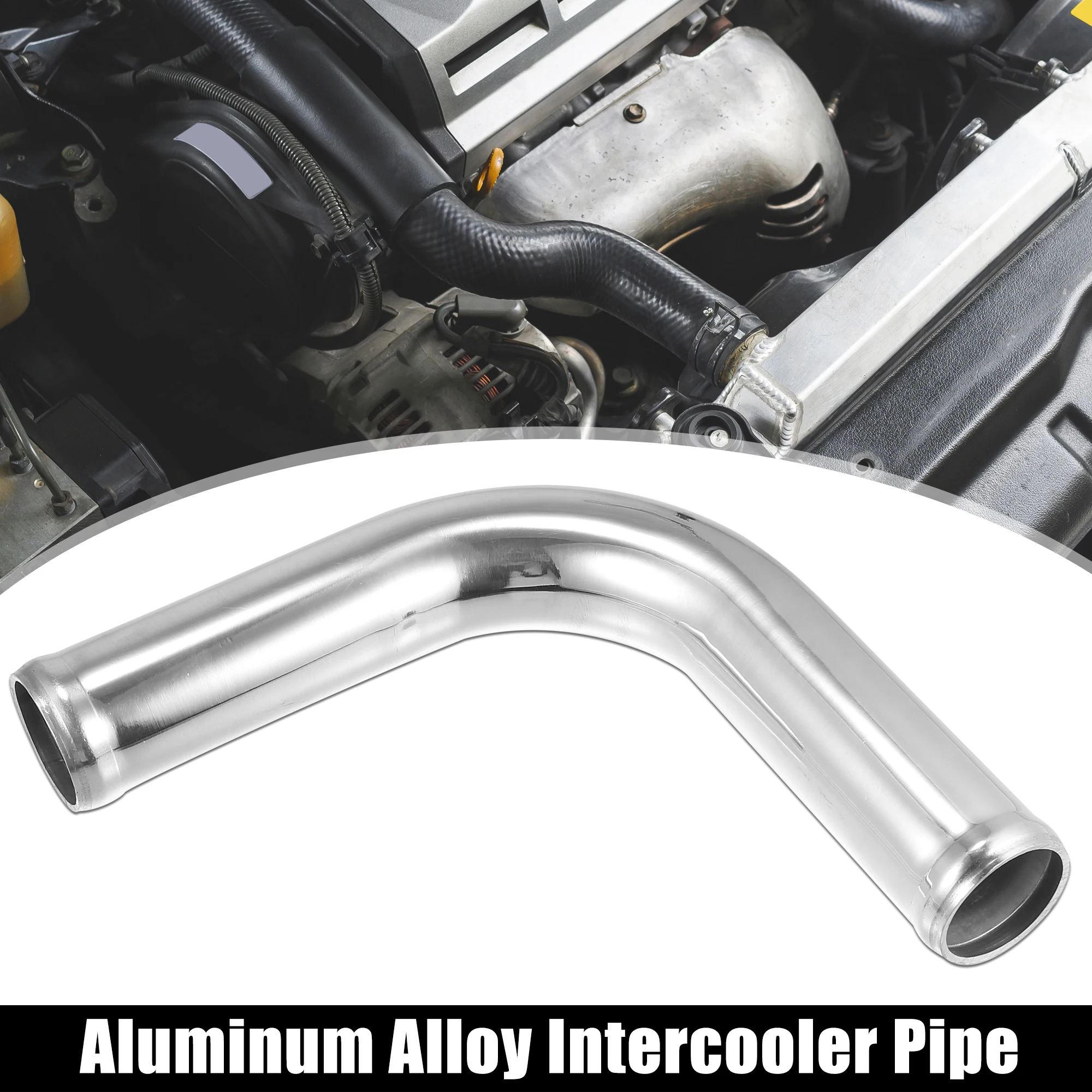 X Autohaux OD 25mm 38mm 45mm 63mm 76mm 102mm Aluminum Alloy Tube 90 180 Degree Intercooler Pipe Bend Elbow Air Intake Tube 3