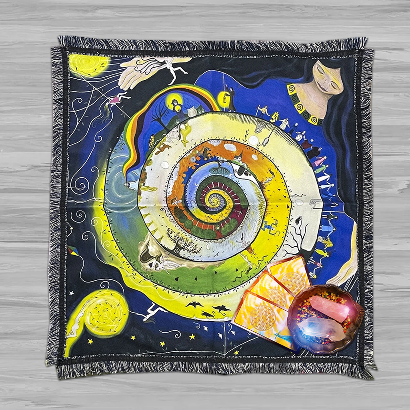 God Of The Earth Tarot Card Tablecloth Velvet Divination Altar Cloth Board Game Fortune Astrology Oracle Card Pad Drop Ship
