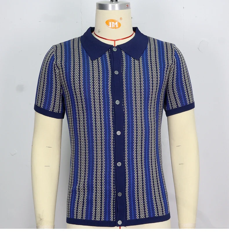 Summer new men's striped T-shirt polo Shirt High quality Ice silk fabric breathable wiry size Casual beach style mens shirts 3XL 28 S901f78f13000457f92c248ccc242e4ceK