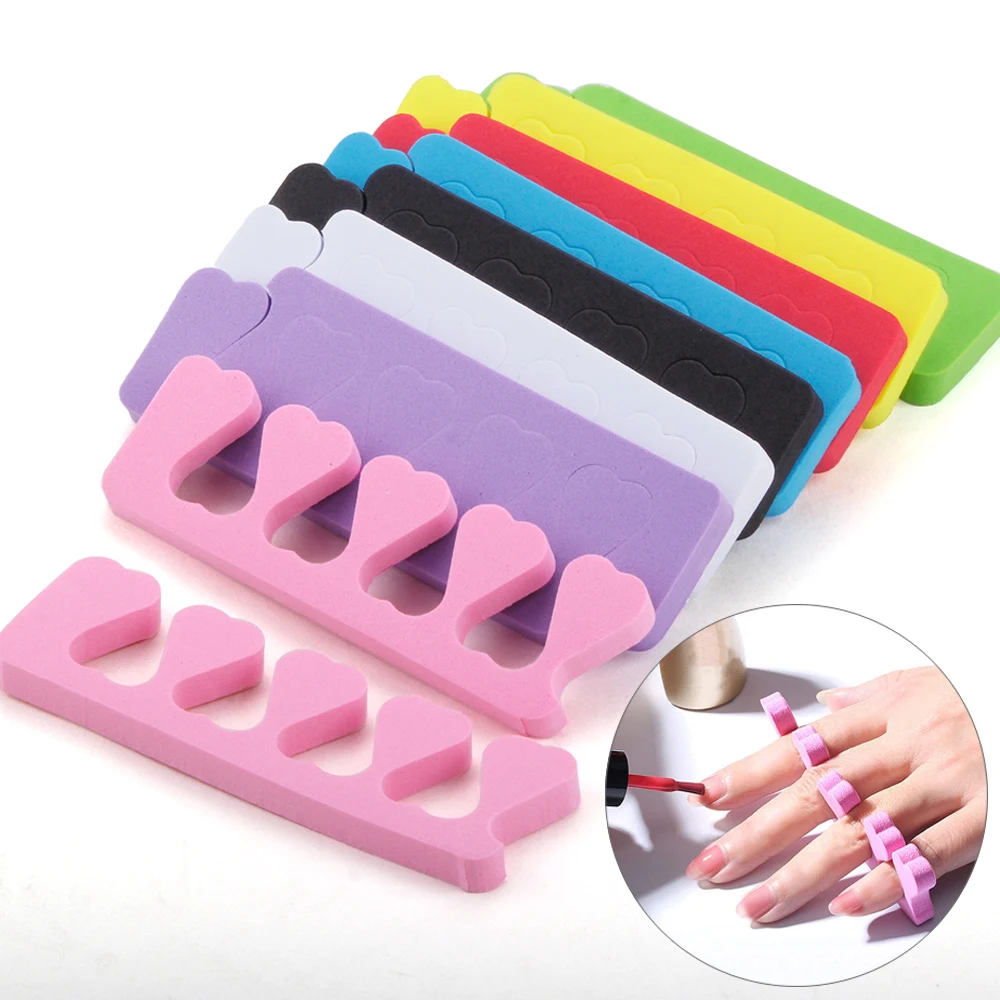 Nail Art Tools Toe Separators Toe Spreader Finger Toe Separator 50/100Pcs Nail Art Toes Spreaders Soft Gel UV Polish Foot Fingers Separators Sponge Toe Divider Manicure Paint Pedicure Supplies