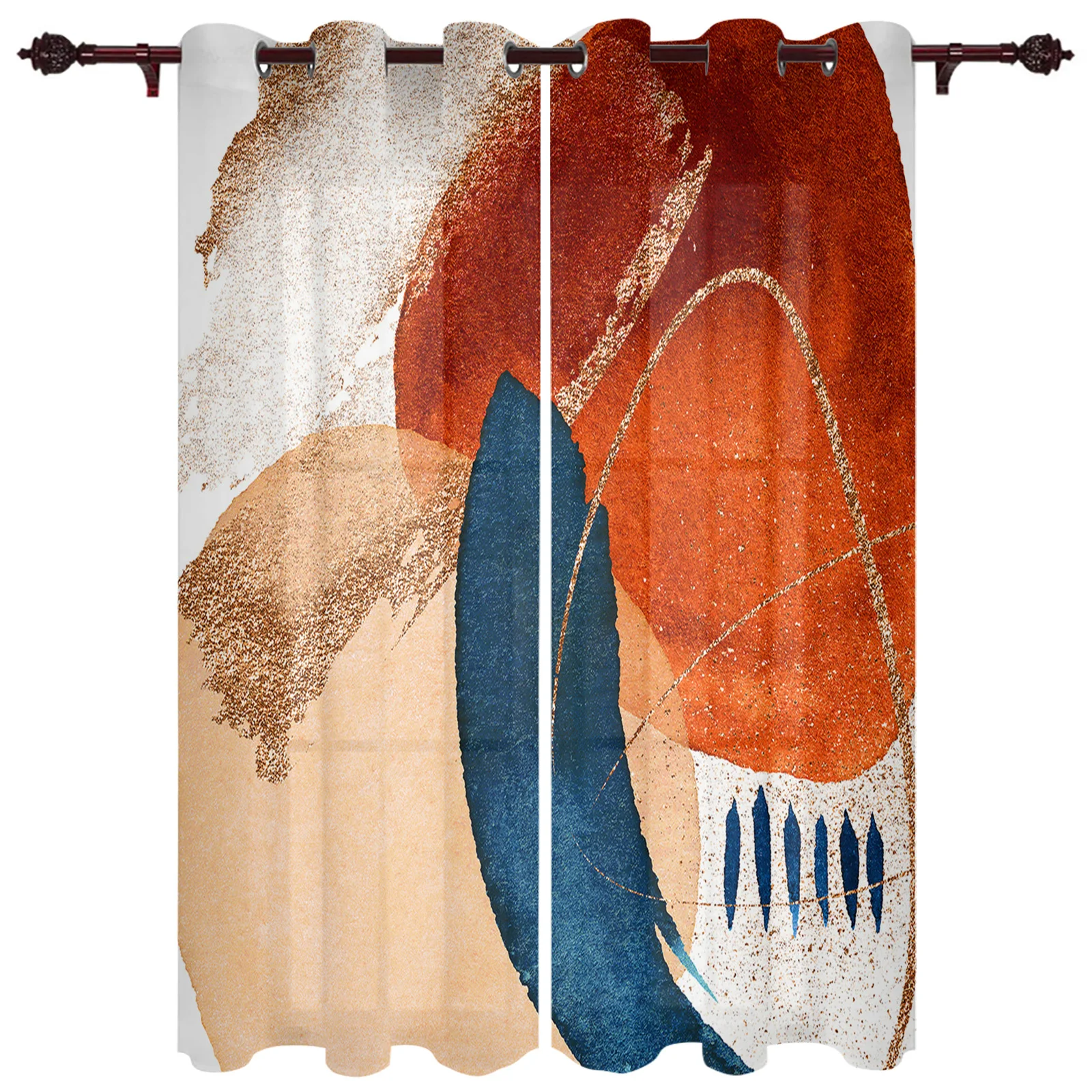 

Geometric Abstract Art Window Curtains for Living Room Luxury Modern Bedroom Curtains Coffee Dining Room Drapes