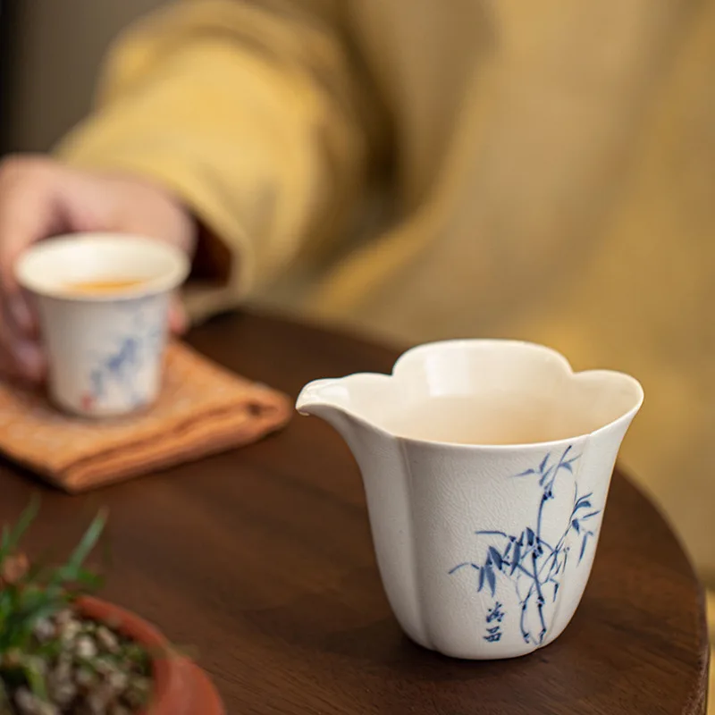 170ML Soda Glazed Hand-painted Bamboo Tea Pitcher Pour Tea Cha Hai Dispenser Justice Cup Flower Tea Fair Mug Teaware Supplies