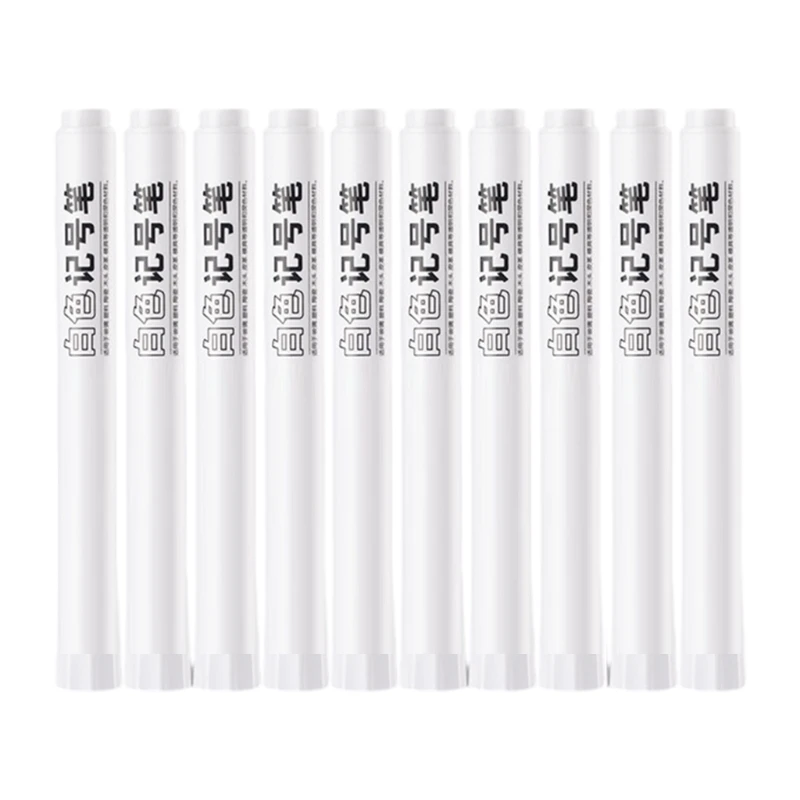 

10 Pcs/Set White Paint Pen Oil-Based Paint Marker Set Permanent Marker Pen Stationery School Supplies for Metal Painting
