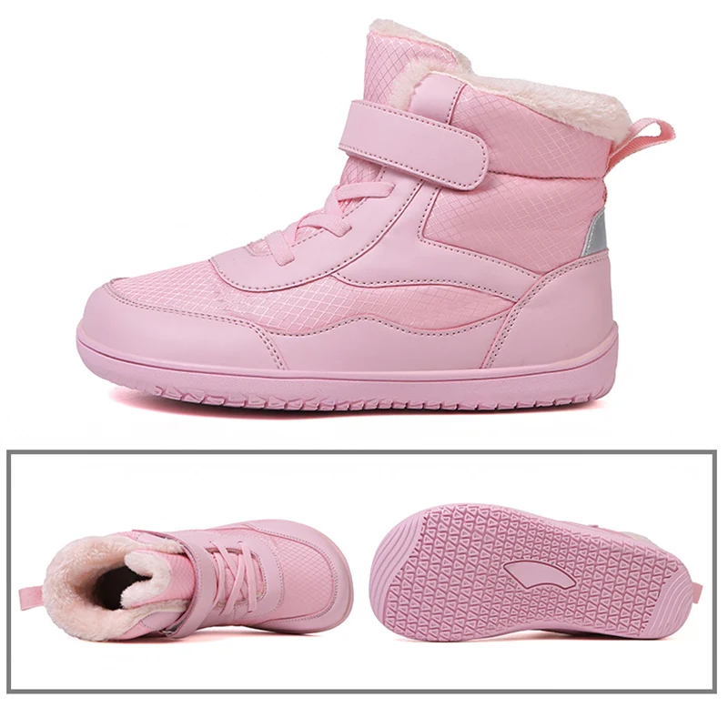 Wide Barefoot Kids Snow Boots Winter Warm Boots for Girls Outdoor Walking Non-slip Children's Shoes Girl Boy Shoes Sneakers kids shoes red sneakers shadow sneakers